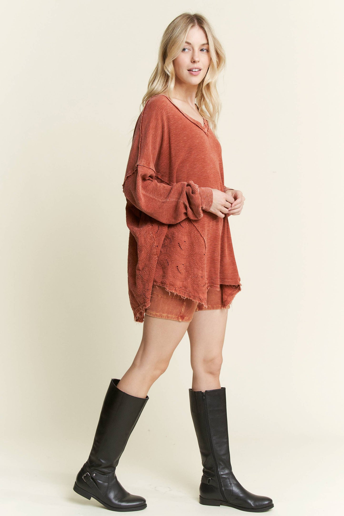 BEST Mineral Washed Western Boho Paisley Top HT5559