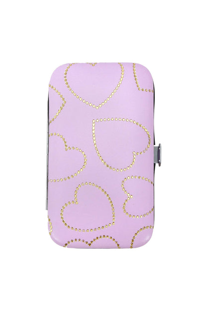 Bling Hearts Vegan Leather 7-pcs Nailcare Kit
