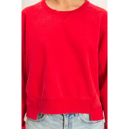 Acid Wash Seam Detail Crew Neck Sweatshirt DZ26A655