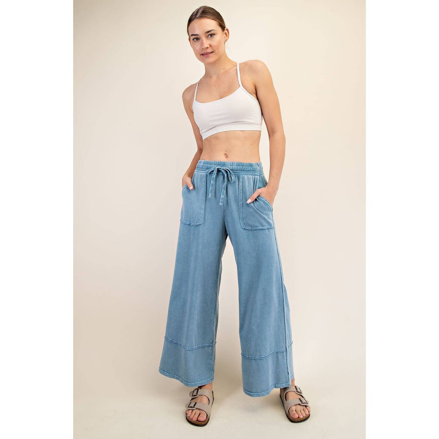 Rae Mode Mineral Washed Cropped Wide Leg Pant P6363