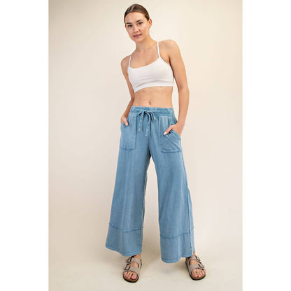 Rae Mode Mineral Washed Cropped Wide Leg Pant P6363