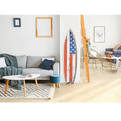SURF BOARD WALL ACCENT US FLAG VERTICAL OR HORIZONTAL