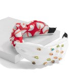 Sports Headband With Rhinestone Accent And Twist Knot Detail