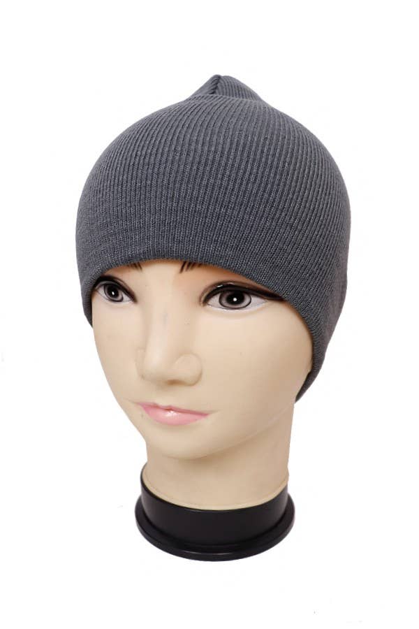 Basic Short Cut Unisex Beanies: Black