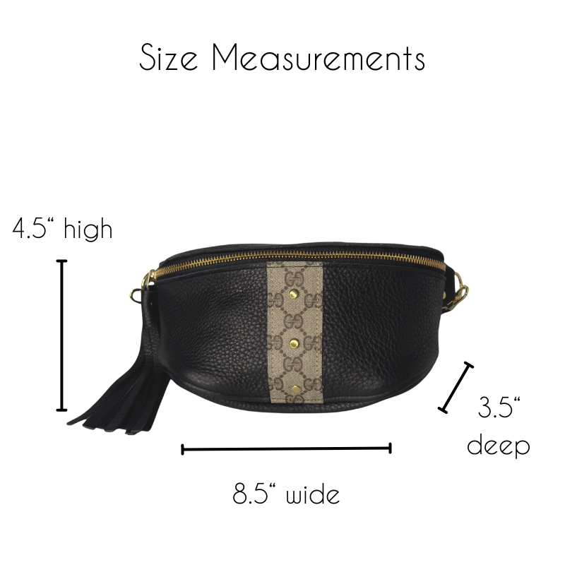 Britt Belt Bag In Black Leather | Upcycled GG