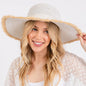 Woven Straw Sun Hat With Frayed Brim Detail