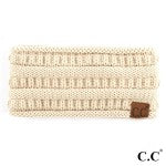 Beige C.C HW-21 Solid ribbed headwrap