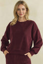 Yelete Relaxed Fit Corduroy Rib Knit Top TP2403