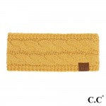 Honey Mustard C.C HW-20 Solid Cable Knit Headwrap