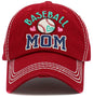 Baseball Mom Washed Vintage Ballcap: BUR