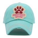 "Pawfect Mom" Patch Vintage Distressed Baseball Cap