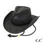 Black Cowboy Hat With Adjustable Chin Strap