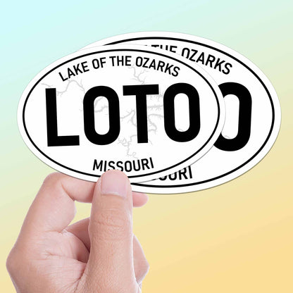 Lake of the Ozarks Missouri White Oval Bumper Sticker