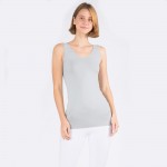 Grey Women's Seamless Reversible V-Neck Tank Top