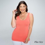 Lady's Seamless Tank With Reversible Neckline
