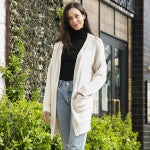 Ivory Comfy Luxe Solid Sherpa Cardigan Featuring Pockets