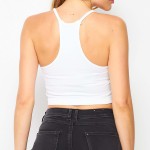 White Ribbed Cami Crop Top