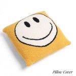 Yellow Smile Luxury Soft Multi Pattern Cushion Cover