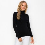 Women’s Basic Seamless Mock Neck Long Sleeve Top