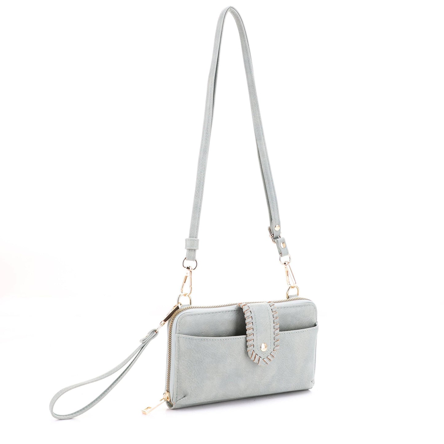 DJ60112 Abby Smartphone Wallet Crossbody: White