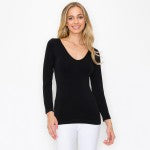 Women’s Seamless Reversible V-Neck Long Sleeve Top