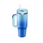 Blue Ombre 40oz Double Wall Stainless Steel Vacuum Tumbler With Handle