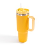 Orange 40oz Double Wall Stainless Steel Sparkle Vacuum Tumbler With Handle