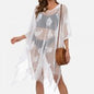 Floral Lace Swimsuit Cover Up With Tassel Hem