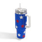 Rhinestone Americana 40oz Double Wall Stainless Steel Vacuum Tumbler With Handle