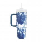 Tie-Dye Print 40oz Double Wall Stainless Steel Vacuum Tumbler With Handle