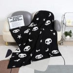 Halloween Skull Print Brushed Poly Microfiber Throw Blanket