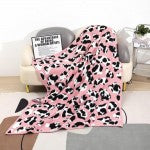 Pink Black Super Soft Animal Print Brushed Poly Microfiber Throw Blanket