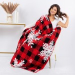 Snowflake Buffalo Check Brushed Poly Microfiber Throw Blanket