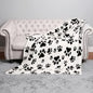 Super Soft Jacquard Comfy Luxe Paw Print Knit Blanket