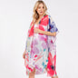 Watercolor Flower Print Kimono