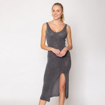 Do Everything In Love Solid Knit Dress With Tinsel Detail