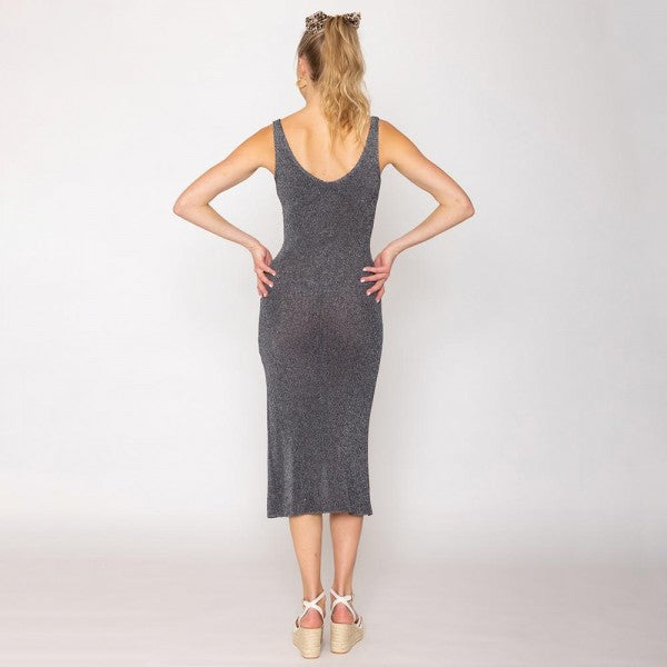 Do Everything In Love Solid Knit Dress With Tinsel Detail