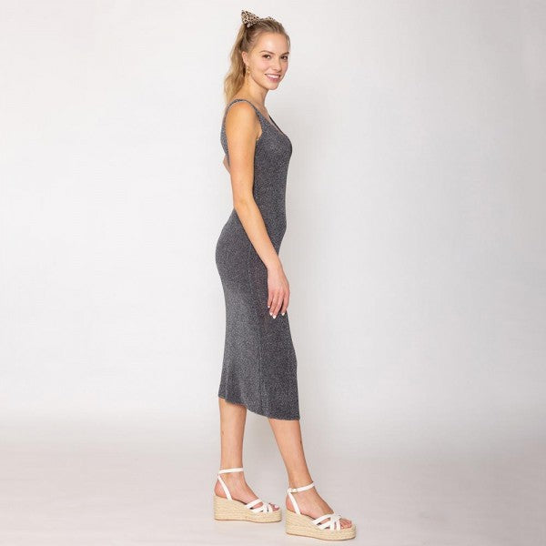 Do Everything In Love Solid Knit Dress With Tinsel Detail