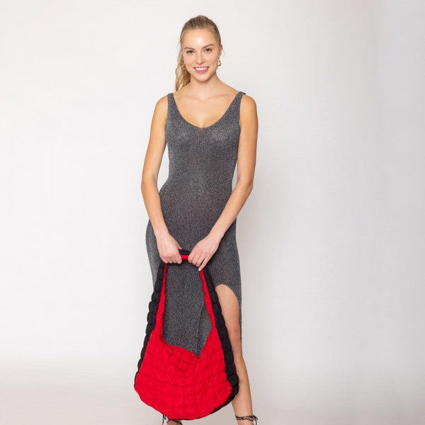 Do Everything In Love Solid Knit Dress With Tinsel Detail