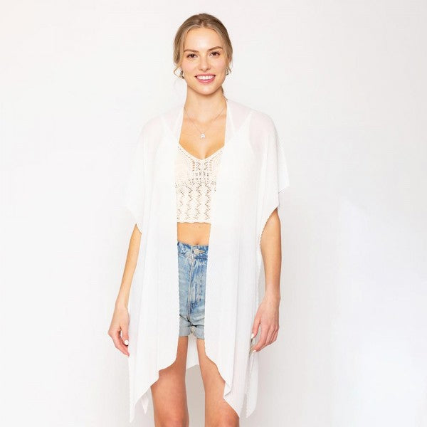 Do Everything In Love Solid Chiffon Ruana
