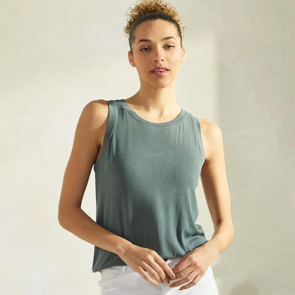 Women's Ribbed Crew Neck Tank Top