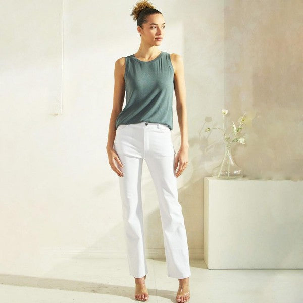 Women's Ribbed Crew Neck Tank Top