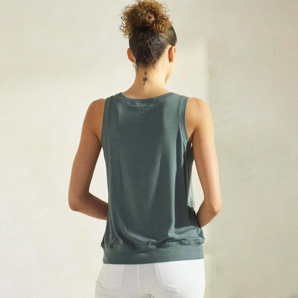 Women's Ribbed Crew Neck Tank Top