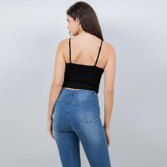 Ribbed Spaghetti Strap Camisole
