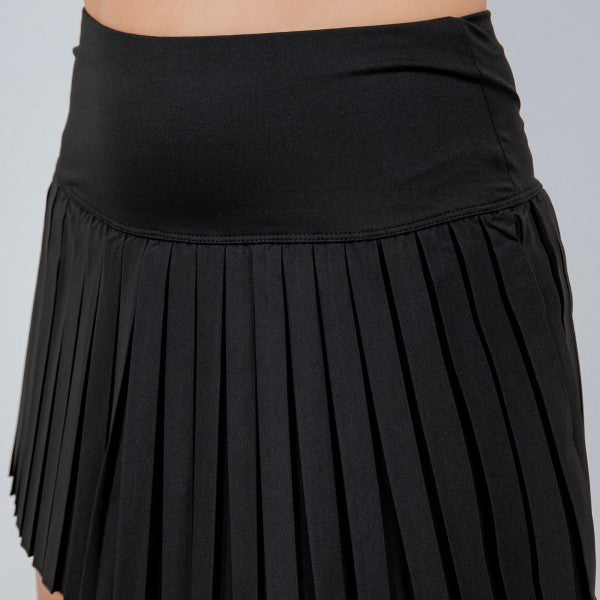 Black Pleated Skort with Pockets Shorts