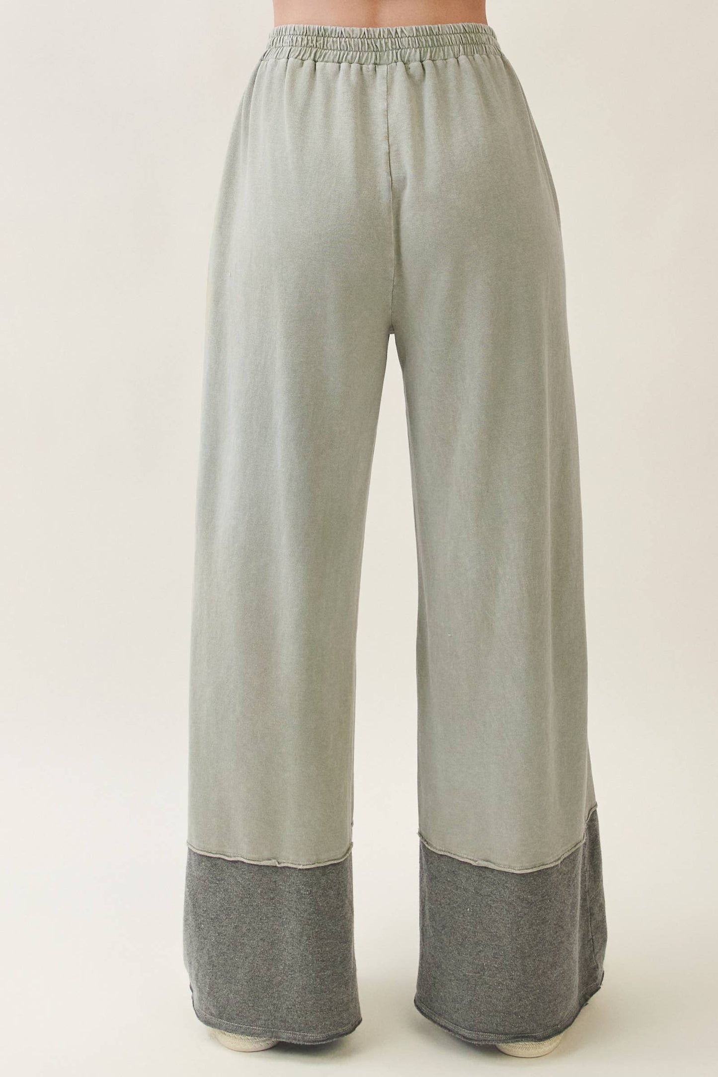 Mineral Washed Contrast Block Terry Pants HP7541