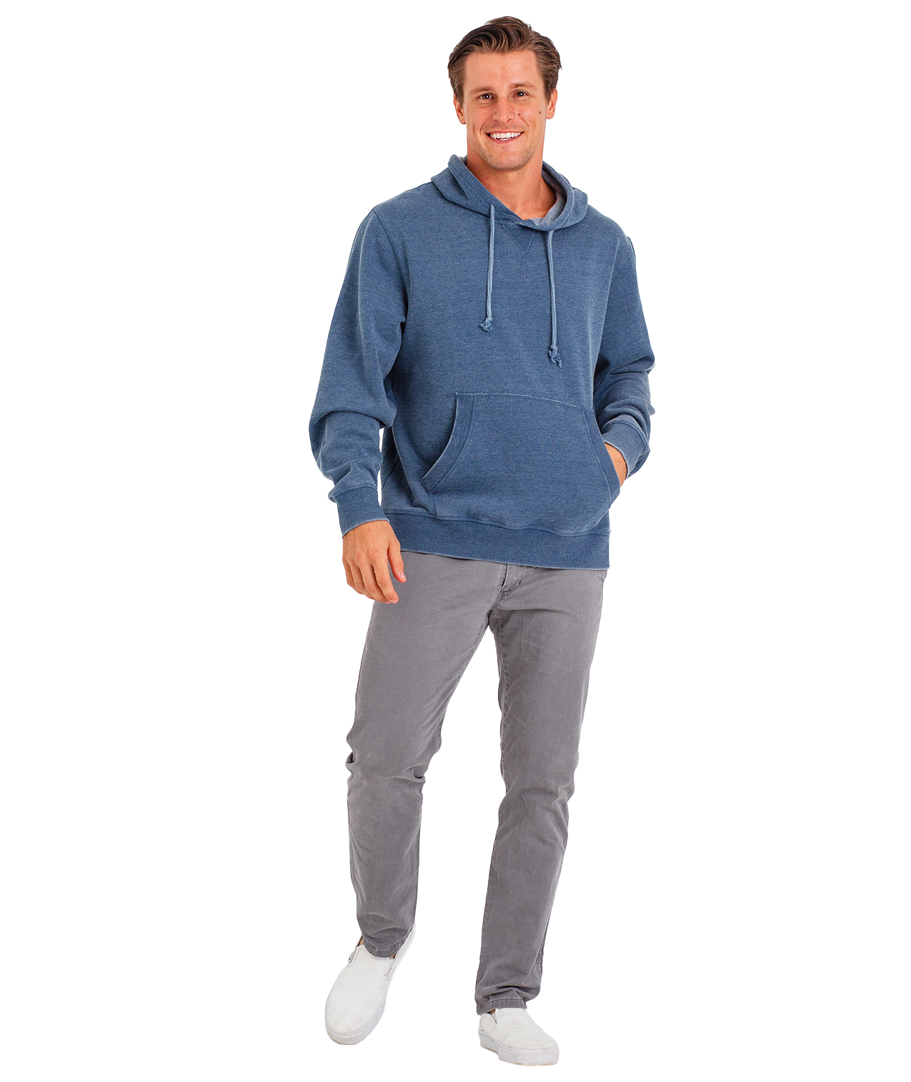 Unisex Fit Burnout Fleece Pullover Hoodie