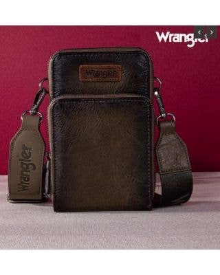 Wrangler Cellphone Crossbody Bag: Bronze