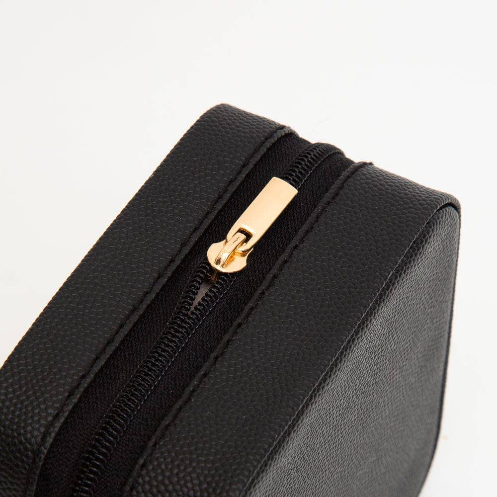 TG10707 Quilted Zip Around Square Jewelry Box