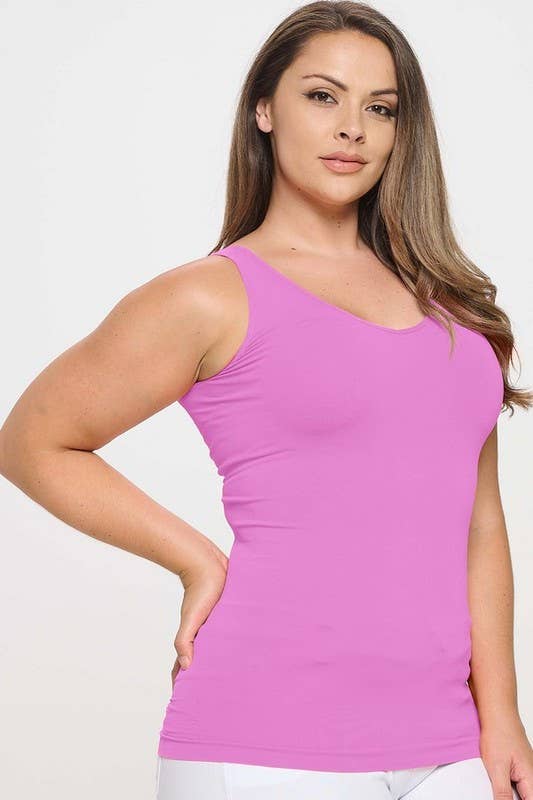 Yelete Seamless U or V-Neck Longline Tank plus
